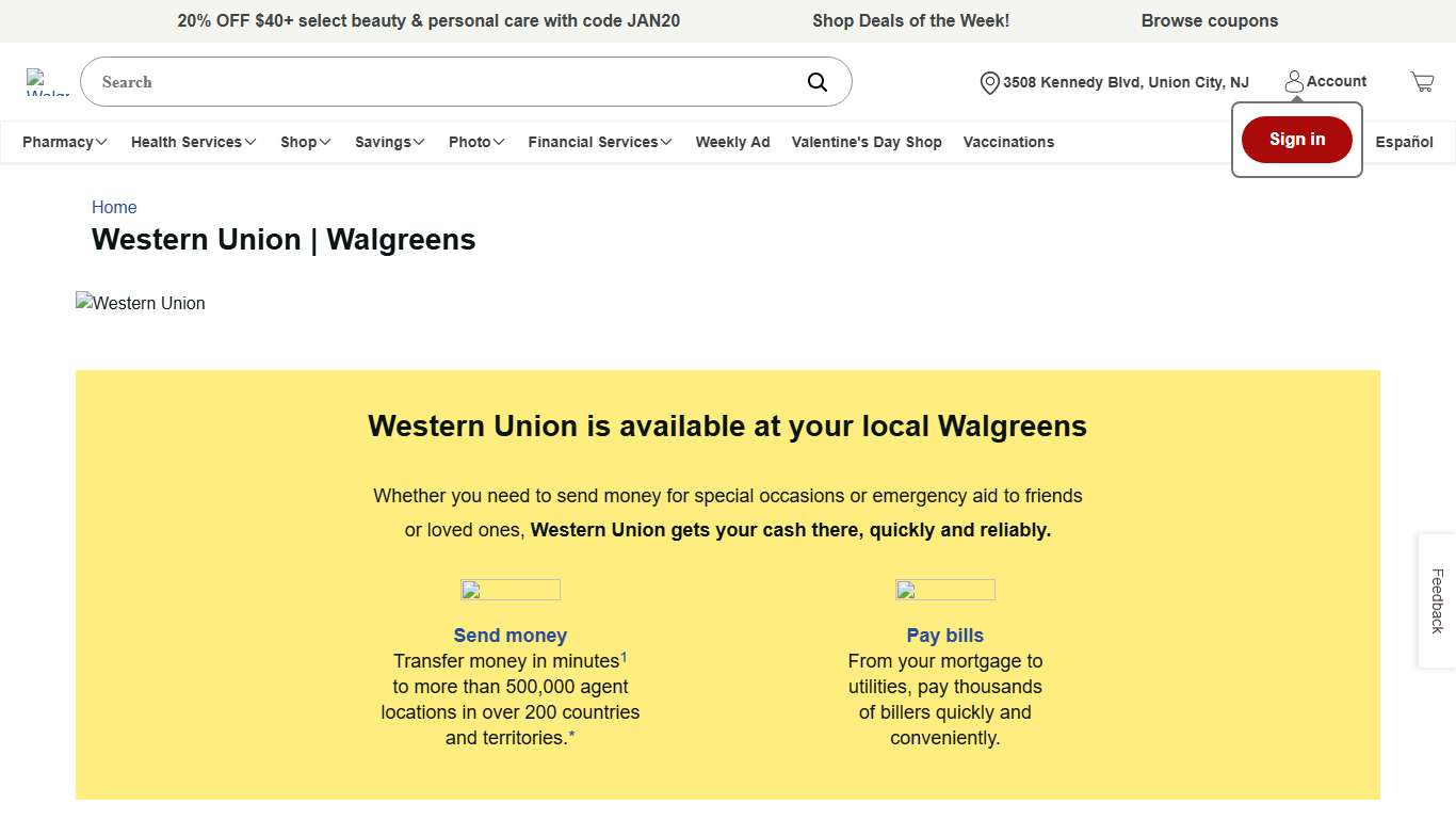 Western Union Walgreens