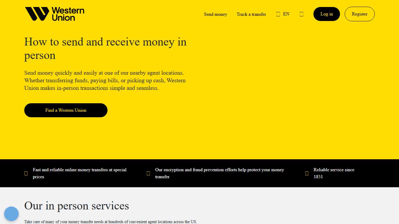 Send & receive money in person Western Union US